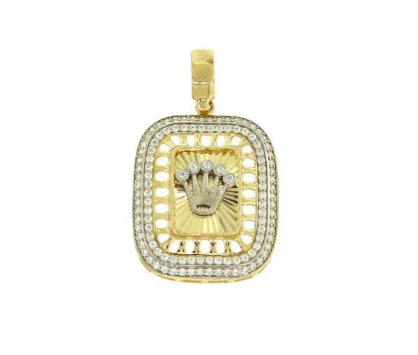 PENDENTIF "ROLEX" 10K 2T CZ 24X40MM PENDENTIF "ROLEX" 10K 2T CZ 24X40MM